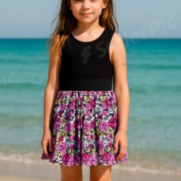 Girls Floral Taffeta Skirt Tank Dress Pippa & Julie  -Size 6 - Picture 6 of 6